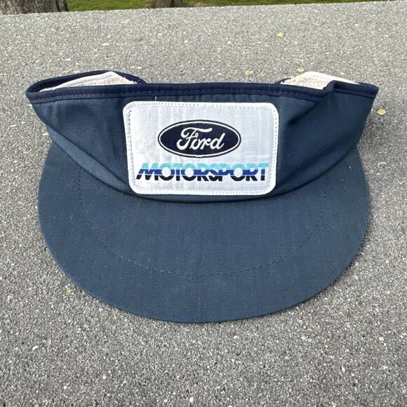 Vintage Ford Motorsport Visor Hat Cap Golf Patch Automotive Snapback 80s - Picture 1 of 7